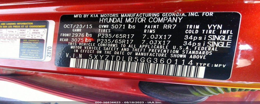 5XYZTDLB5GG360114 2016 HYUNDAI SANTA FE SPORT photo no. 9