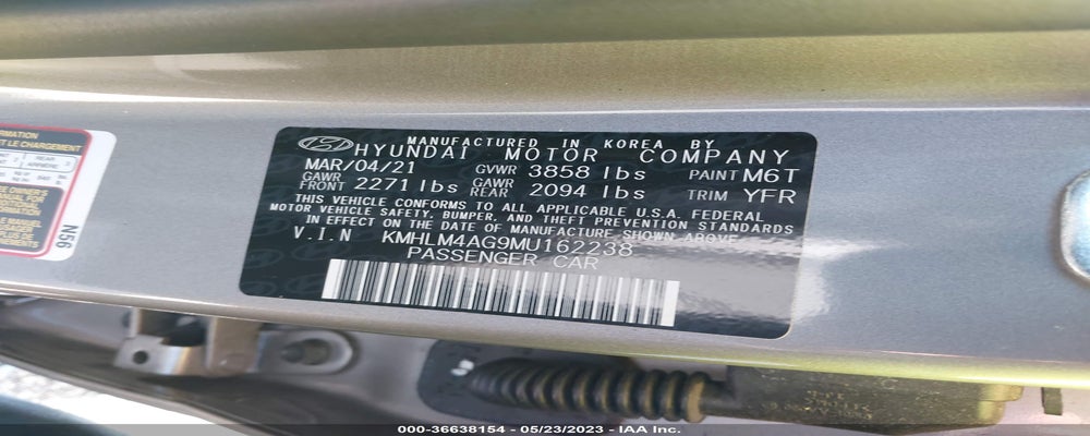 KMHLM4AG9MU162238 2021 HYUNDAI ELANTRA photo no. 9