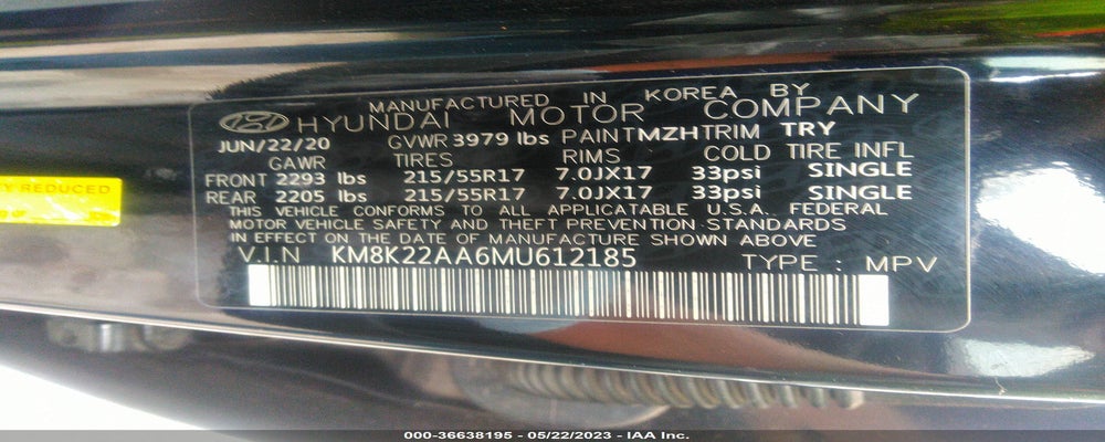 KM8K22AA6MU612185 2021 HYUNDAI KONA photo no. 9