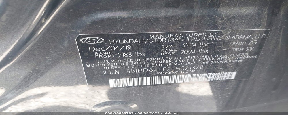 5NPD84LF7LH571378 2020 HYUNDAI ELANTRA photo no. 9