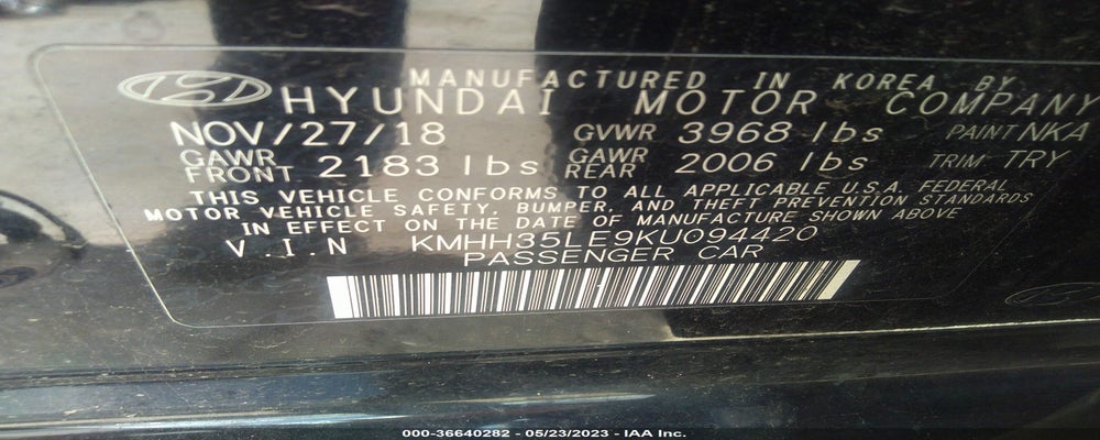 KMHH35LE9KU094420 2019 HYUNDAI ELANTRA GT photo no. 9