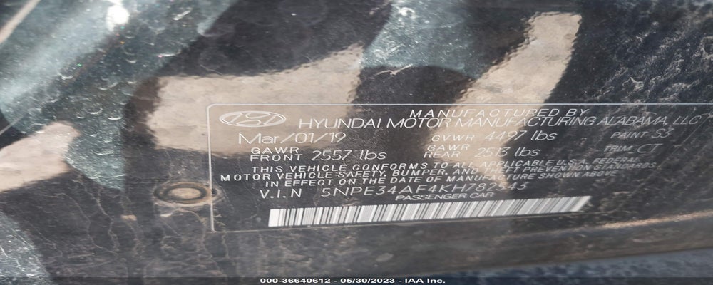 5NPE34AF4KH782543 2019 HYUNDAI SONATA photo no. 9