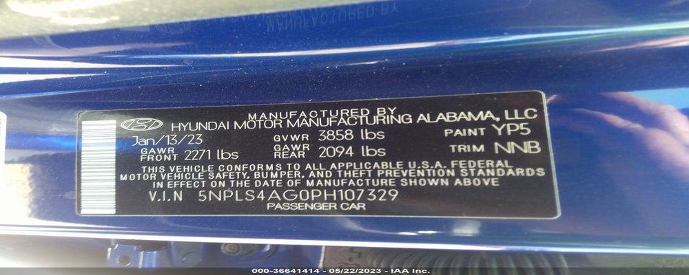 5NPLS4AG0PH107329 2023 HYUNDAI ELANTRA photo no. 9