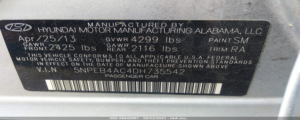 5NPEB4AC4DH735542 2013 HYUNDAI SONATA photo no. 9