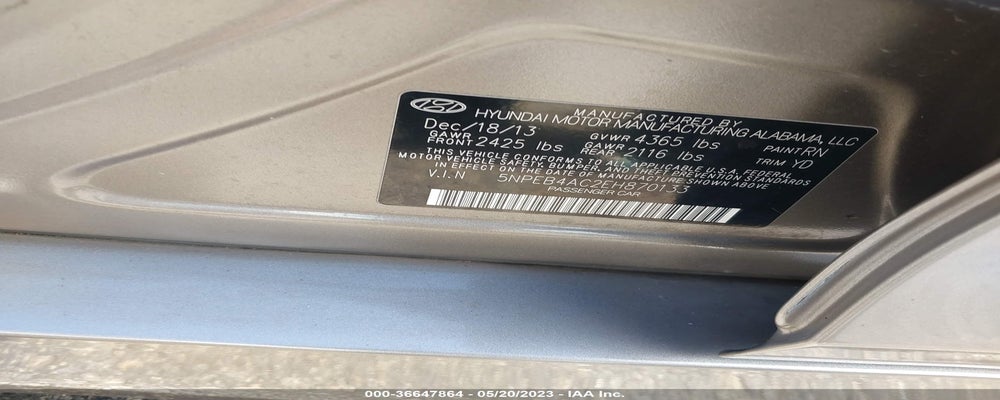 5NPEB4AC2EH870133 2014 HYUNDAI SONATA photo no. 9