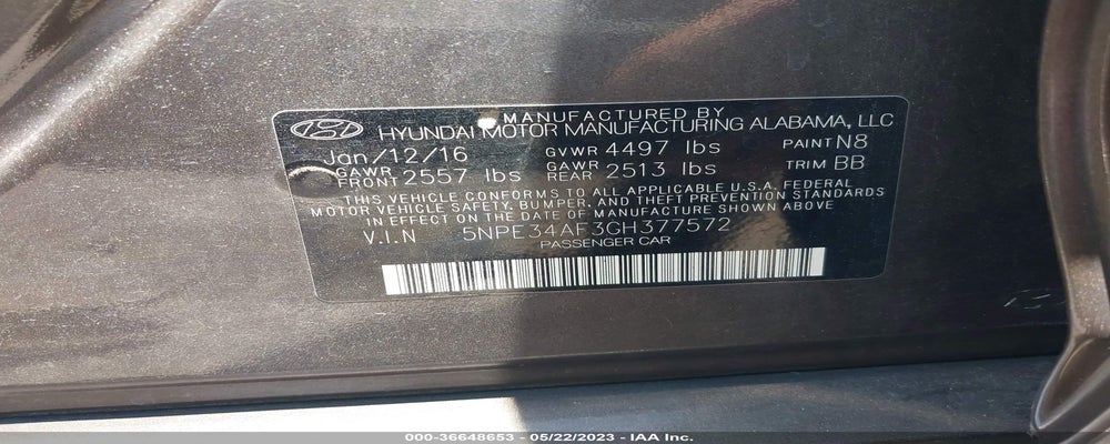 5NPE34AF3GH377572 2016 HYUNDAI SONATA photo no. 9