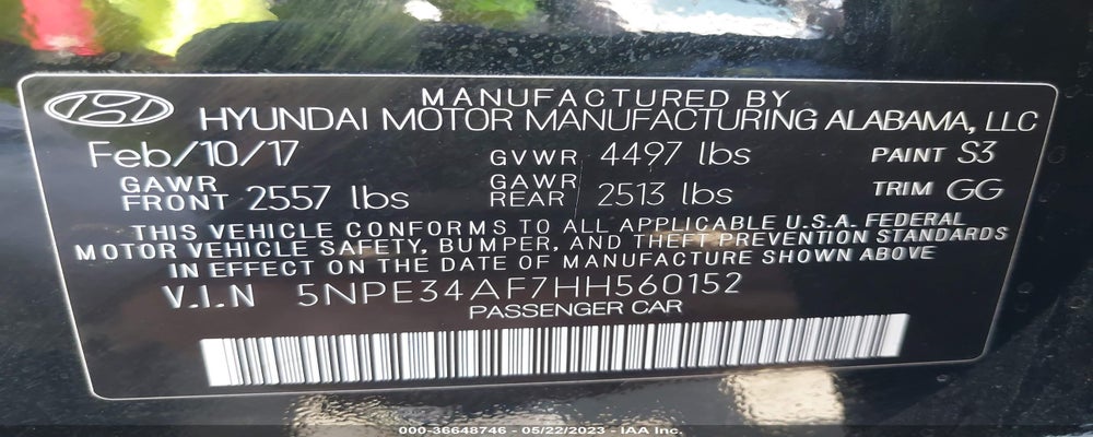 5NPE34AF7HH560152 2017 HYUNDAI SONATA photo no. 9