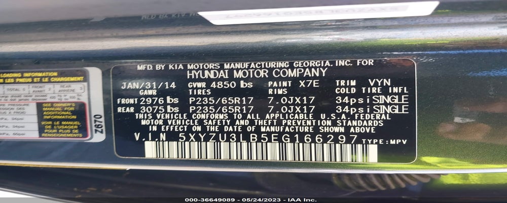 5XYZU3LB5EG166297 2014 HYUNDAI SANTA FE SPORT photo no. 9