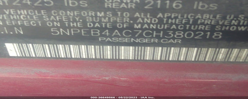 5NPEB4AC7CH380218 2012 HYUNDAI SONATA photo no. 9