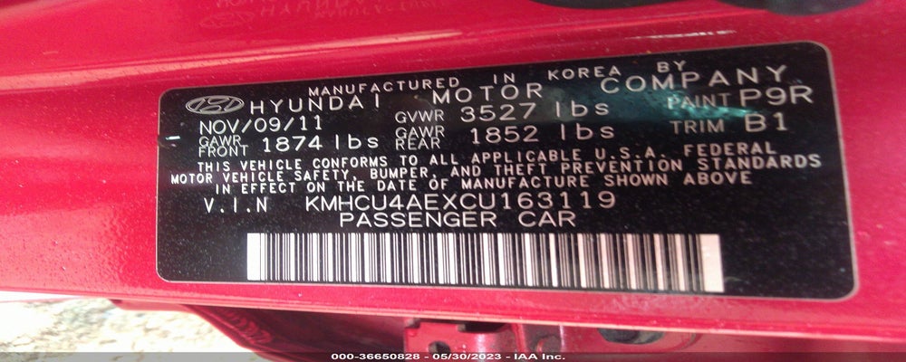 KMHCU4AEXCU163119 2012 HYUNDAI ACCENT photo no. 9