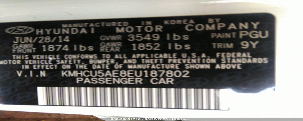 KMHCU5AE8EU187802 2014 HYUNDAI ACCENT photo no. 9