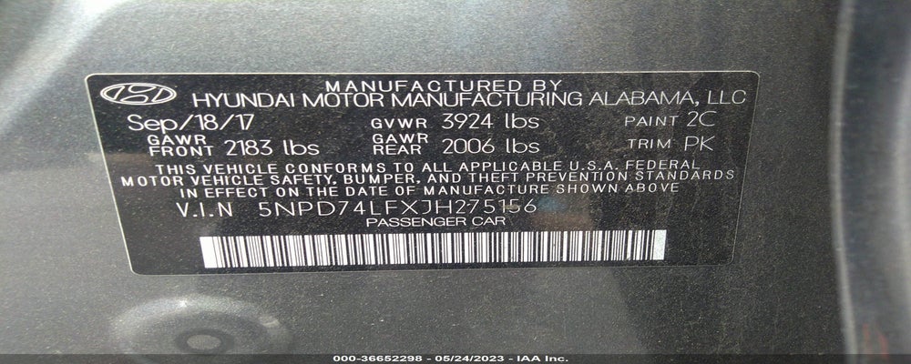 5NPD74LFXJH275156 2018 HYUNDAI ELANTRA photo no. 9