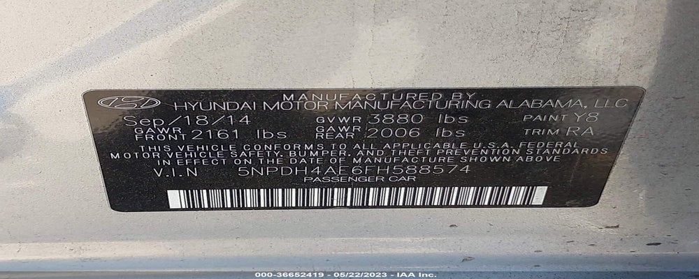 5NPDH4AE6FH588574 2015 HYUNDAI ELANTRA photo no. 9