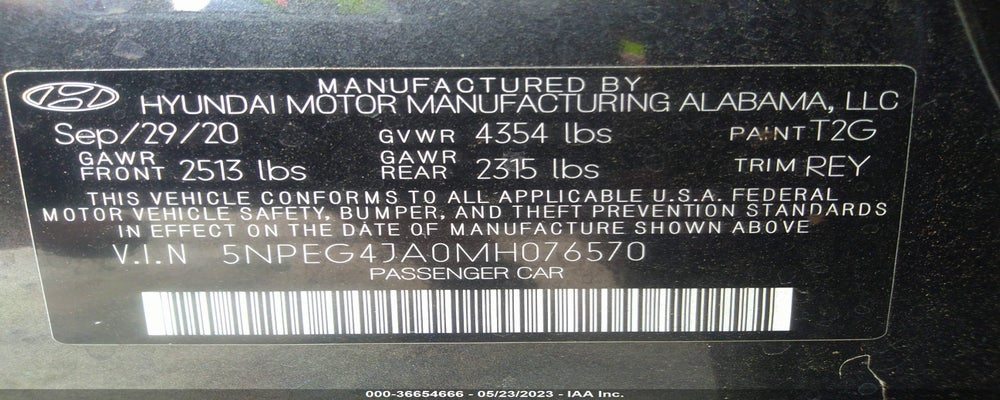 5NPEG4JA0MH076570 2021 HYUNDAI SONATA photo no. 9
