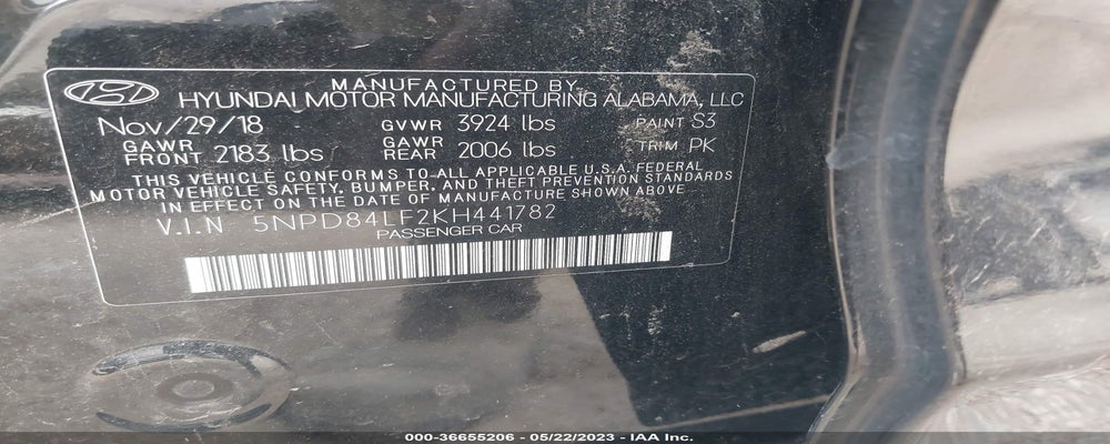 5NPD84LF2KH441782 2019 HYUNDAI ELANTRA photo no. 9