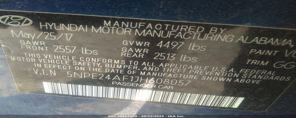 5NPE24AF1JH608057 2018 HYUNDAI SONATA photo no. 9