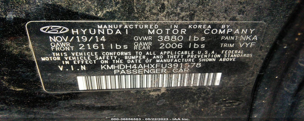 KMHDH4AHXFU391578 2015 HYUNDAI ELANTRA photo no. 9