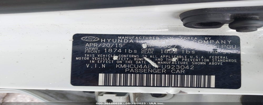 KMHCU4AE5FU923042 2015 HYUNDAI ACCENT photo no. 9