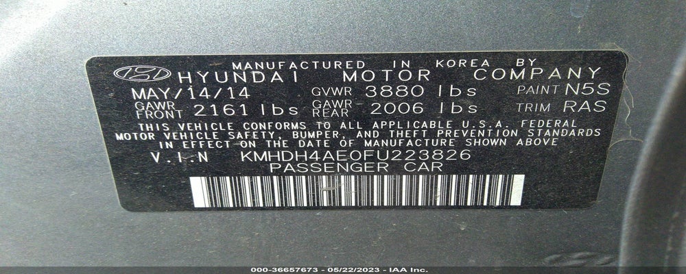 KMHDH4AE0FU223826 2015 HYUNDAI ELANTRA photo no. 9