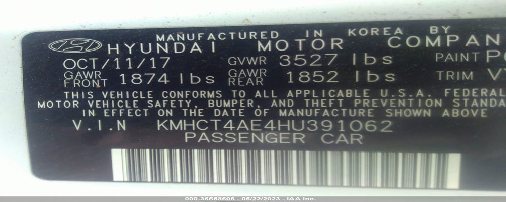 KMHCT4AE4HU391062 2017 HYUNDAI ACCENT photo no. 9
