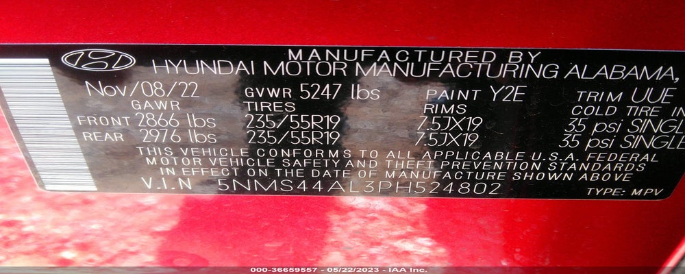 5NMS44AL3PH524802 2023 HYUNDAI SANTA FE photo no. 9