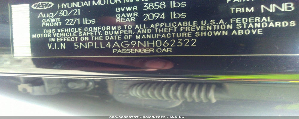 5NPLL4AG9NH062322 2022 HYUNDAI ELANTRA photo no. 9