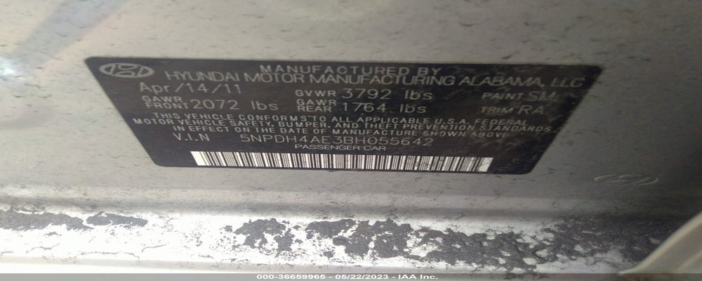 5NPDH4AE3BH055642 2011 HYUNDAI ELANTRA photo no. 9