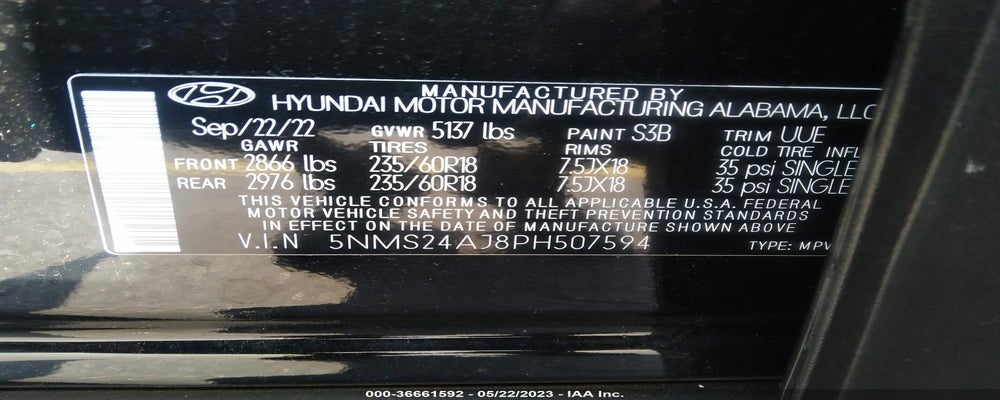 5NMS24AJ8PH507594 2023 HYUNDAI SANTA FE photo no. 9