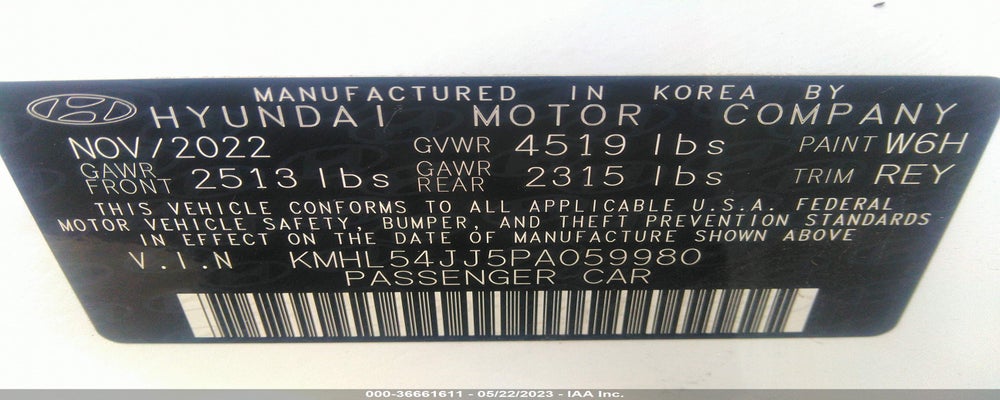KMHL54JJ5PA059980 2023 HYUNDAI SONATA HYBRID photo no. 9