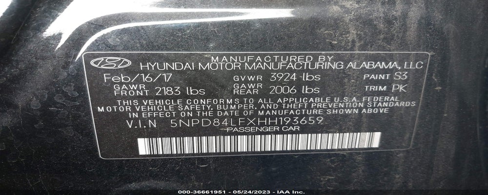 5NPD84LFXHH193659 2017 HYUNDAI ELANTRA photo no. 9