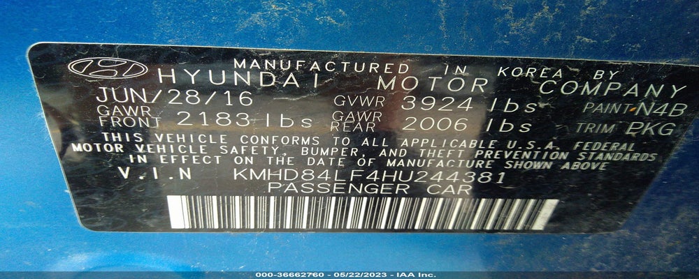 KMHD84LF4HU244381 2017 HYUNDAI ELANTRA photo no. 9