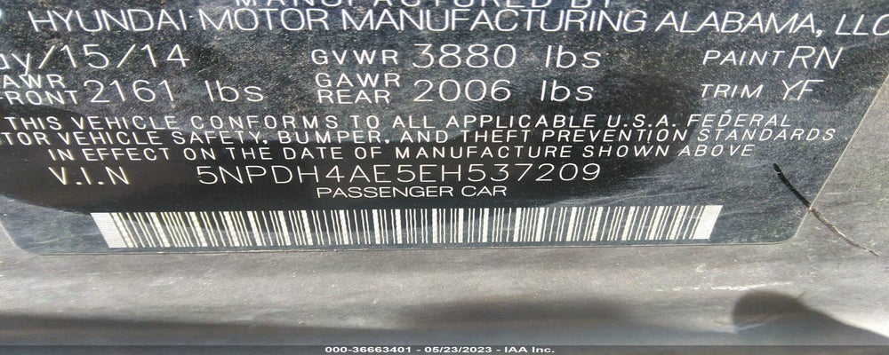 5NPDH4AE5EH537209 2014 HYUNDAI ELANTRA photo no. 9