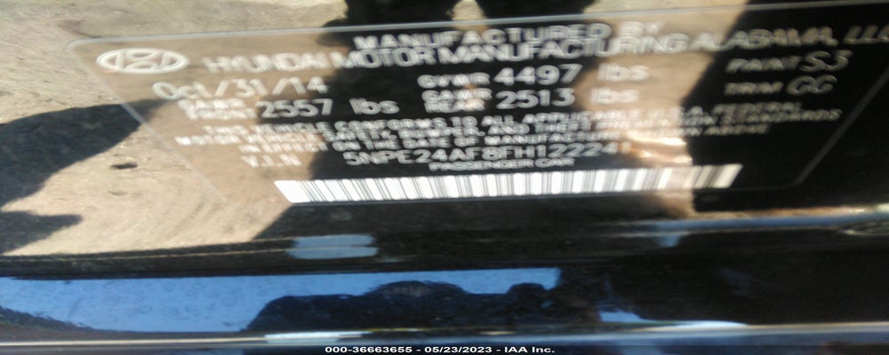 5NPE24AF8FH122241 2015 HYUNDAI SONATA photo no. 9
