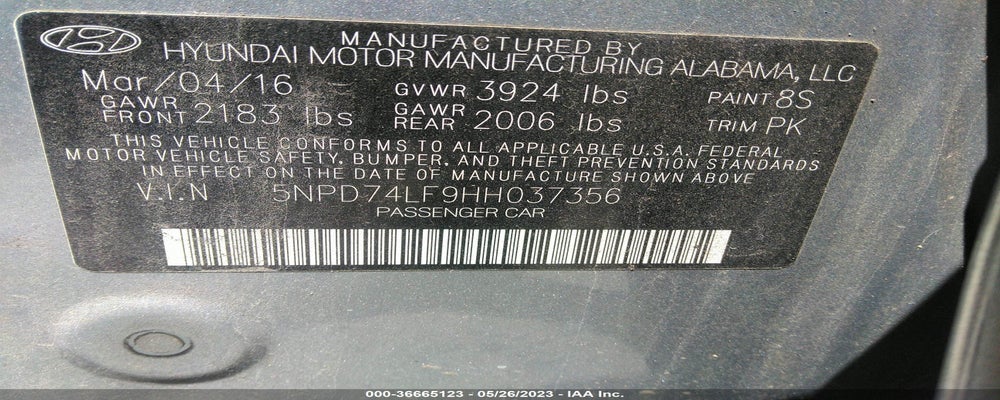 5NPD74LF9HH037356 2017 HYUNDAI ELANTRA photo no. 9