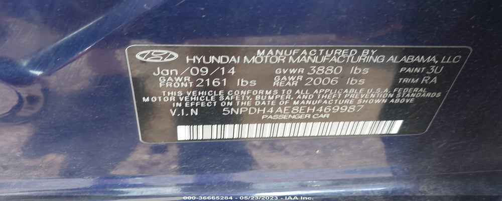 5NPDH4AE8EH469987 2014 HYUNDAI ELANTRA photo no. 9