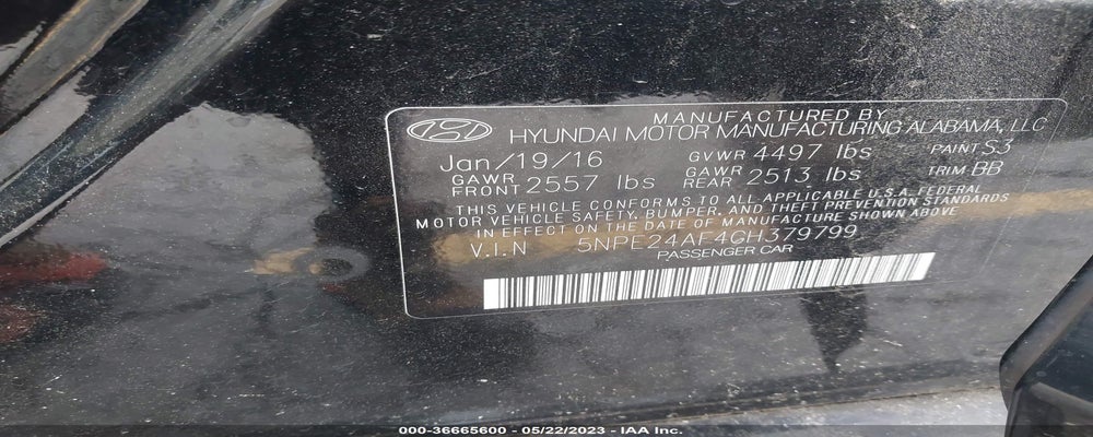 5NPE24AF4GH379799 2016 HYUNDAI SONATA photo no. 9