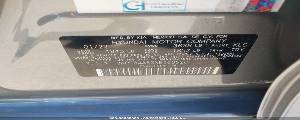 3KPC34A63NE163528 2022 HYUNDAI ACCENT photo no. 9