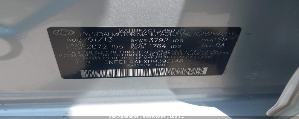 5NPDH4AEXDH392148 2013 HYUNDAI ELANTRA photo no. 9