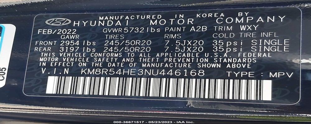 KM8R54HE3NU446168 2022 HYUNDAI PALISADE photo no. 9