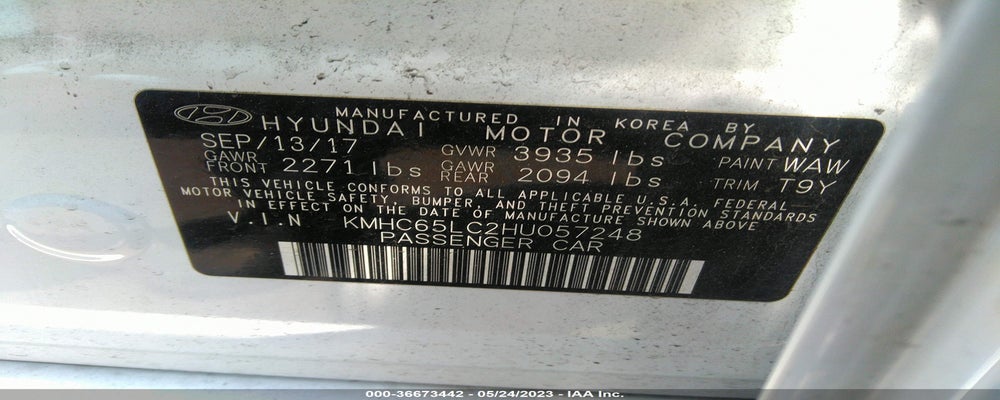 KMHC65LC2HU057248 2017 HYUNDAI IONIQ HYBRID photo no. 9
