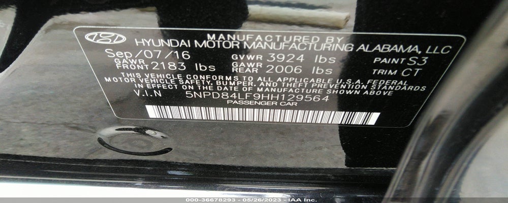 5NPD84LF9HH129564 2017 HYUNDAI ELANTRA photo no. 9