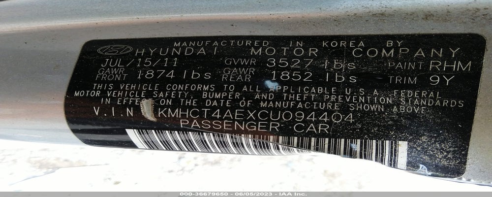 KMHCT4AEXCU094404 2012 HYUNDAI ACCENT photo no. 9