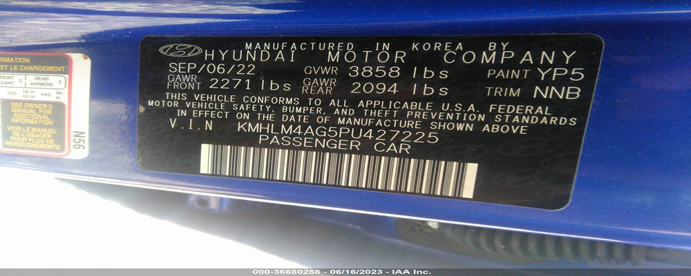 KMHLM4AG5PU427225 2023 HYUNDAI ELANTRA photo no. 9