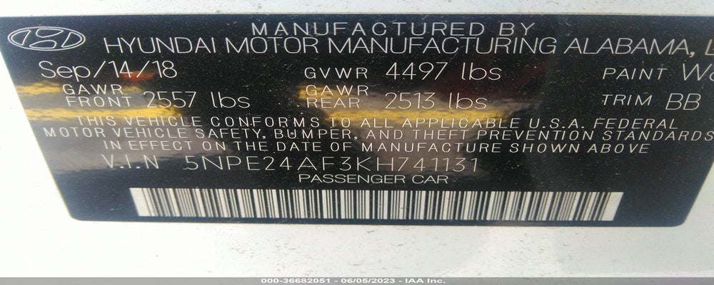 5NPE24AF3KH741131 2019 HYUNDAI SONATA photo no. 9