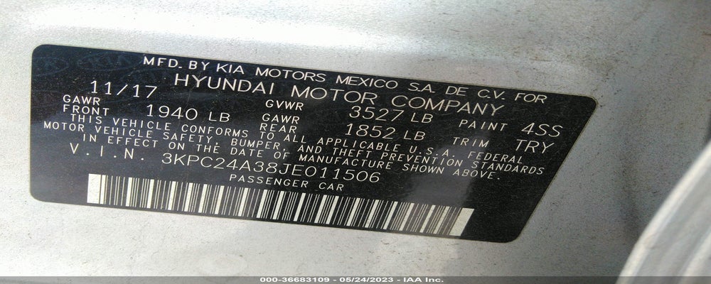 3KPC24A38JE011506 2018 HYUNDAI ACCENT photo no. 9