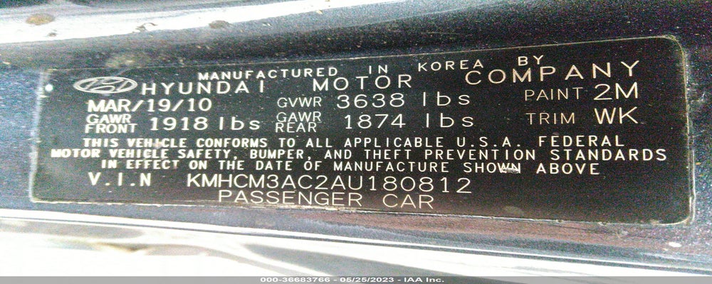 KMHCM3AC2AU180812 2010 HYUNDAI ACCENT photo no. 9