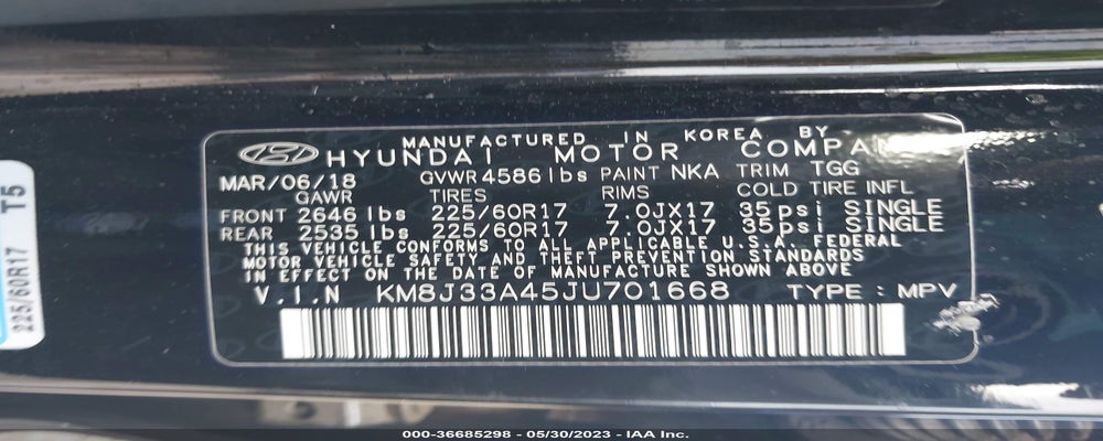 KM8J33A45JU701668 2018 HYUNDAI TUCSON photo no. 9