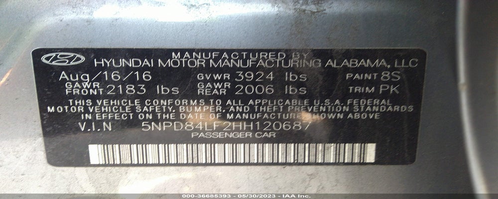5NPD84LF2HH120687 2017 HYUNDAI ELANTRA photo no. 9