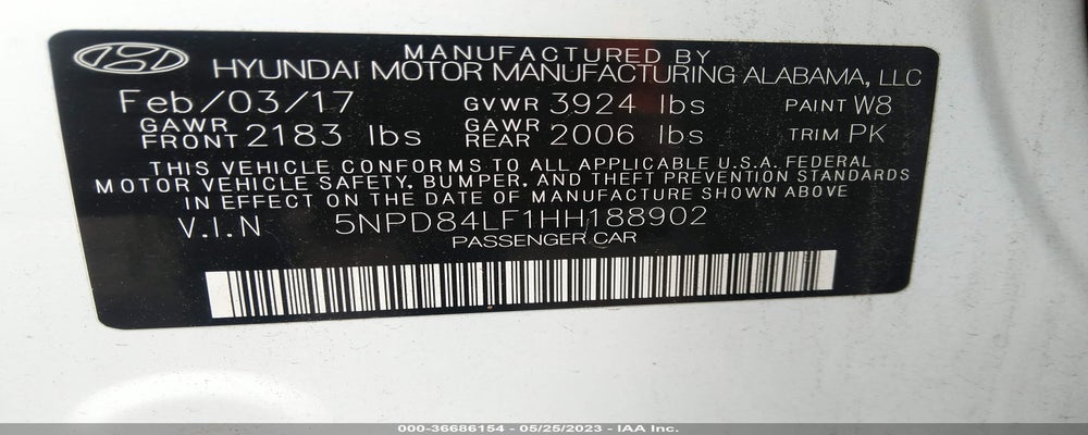 5NPD84LF1HH188902 2017 HYUNDAI ELANTRA photo no. 9