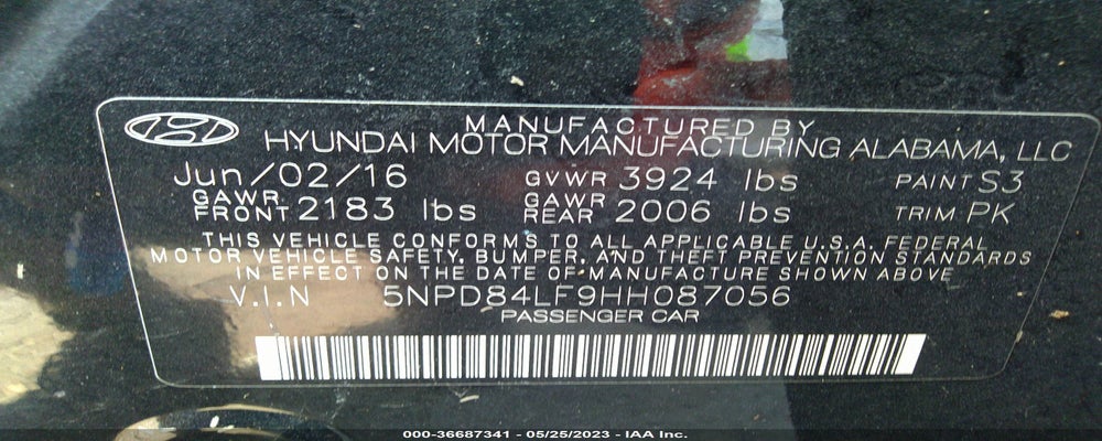 5NPD84LF9HH087056 2017 HYUNDAI ELANTRA photo no. 9